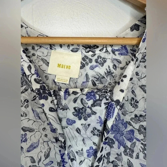 Anthropologie Maeve Canna Sheer Floral Dress - Picture 4 of 10